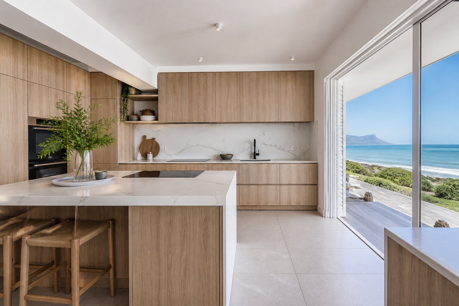 Oak kitchen wrap, Langebaan