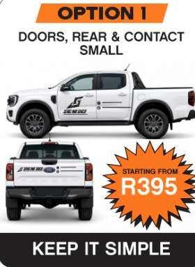 OPTION 1 Doors, Rear & Contact Small. Starting from R395.00. Keep it simple